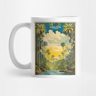 Amazon Rainforest Brazil Vintage Tourism Travel Poster Mug